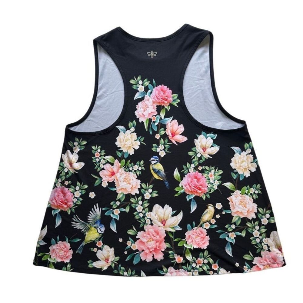 Johnny Was Bee Active Work Out Floral Sleeveless Tank Top Gold Bee Size M - Picture 2 of 10